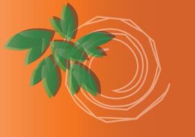 Gradient orange geometric leaf background illustration vector