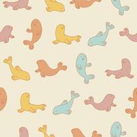 Sea Lion Seamless Pattern Background for Print Fabric Surface Fashion Wrapping vector