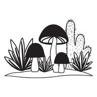 Colorful Mushroom Fungi Design for Sublimation Creation vector