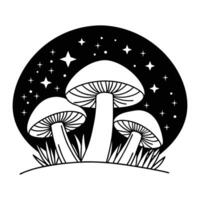 Whimsical Mushroom Fungi Artwork for Sublimation Print vector