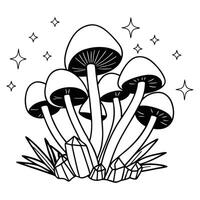 Fresh Mushroom Fungi Artwork for Sublimation Projects vector