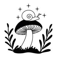 Detailed Magic Mushroom Fungi Design for Unique Food Graphics vector