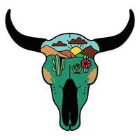 Unique Longhorn Skull Design for Desert and Rustic Art vector