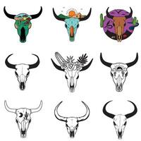 Dynamic Cow Skull Desert Illustration for Bold Artistic Creation Bundle vector