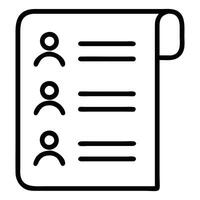 Wedding Guest List Lineart Icon Design for Elegant Occasions vector