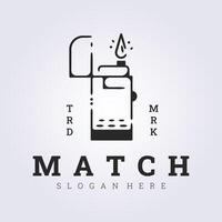 line art match lighter logo template graphic design vector