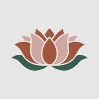 A lotus flower is shown in a flat design vector
