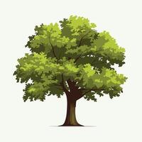 Stylized Green Bushy Tree in a Simple Flat Style vector