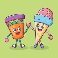 Abstract Food Illustration with Fun Elements vector