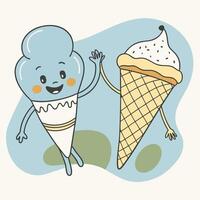 Smiling Food Characters in a Flat Style vector