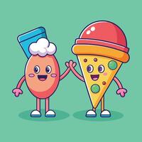Summer Snack with Playful Expression vector