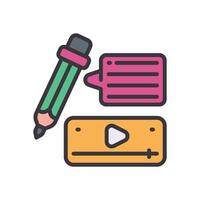 content creation filled color icon vector