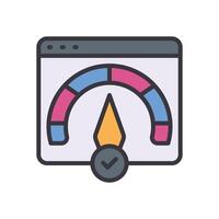 web performance filled color icon vector