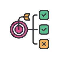 project list filled color icon vector