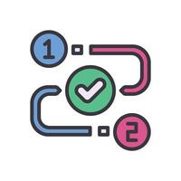 working process filled color icon vector