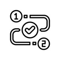 working process line icon vector