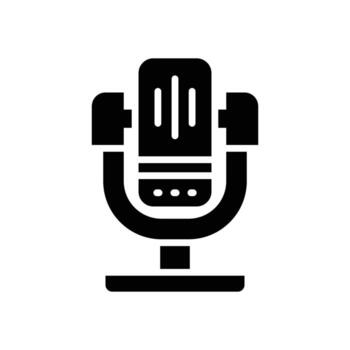 microphone solid icon vector