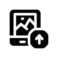 upload glyph icon. Strong and solid icon for websites, mobile interfaces, presentations, and visual branding. High quality and easy to edit. vector