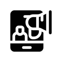 influencer marketing glyph icon. Strong and solid icon for websites, mobile interfaces, presentations, and visual branding. High quality and easy to edit. vector