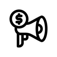 sponsored line icon. Clean and minimalist icon for websites, mobile apps, presentations, and logos. Fully scalable and customizable for any project. vector
