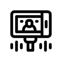 vlogger line icon. Clean and minimalist icon for websites, mobile apps, presentations, and logos. Fully scalable and customizable for any project. vector