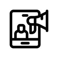 influencer marketing line icon. Clean and minimalist icon for websites, mobile apps, presentations, and logos. Fully scalable and customizable for any project. vector