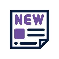 newspaper dual tone icon. Sleek and modern icon for websites, mobile apps, marketing materials, and corporate design. Fully scalable and ready to use. vector