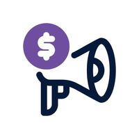 sponsored dual tone icon. Sleek and modern icon for websites, mobile apps, marketing materials, and corporate design. Fully scalable and ready to use. vector