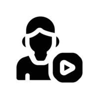 content creator glyph icon. Strong and solid icon for websites, mobile interfaces, presentations, and visual branding. High quality and easy to edit. vector