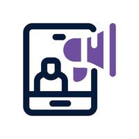 influencer marketing dual tone icon. Sleek and modern icon for websites, mobile apps, marketing materials, and corporate design. Fully scalable and ready to use. vector