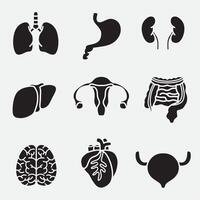 set of internal organs good for logo, silhouette design, element design, icon, etc vector