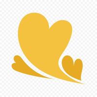 yellow heart illustration design on white background vector