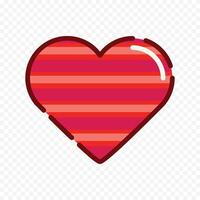 Red heart element design on white vector