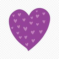 Purple heart element design on white background vector