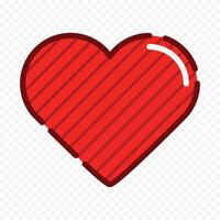 Red heart element design on the white vector