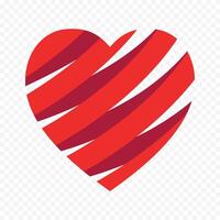 Red heart element design on a white vector