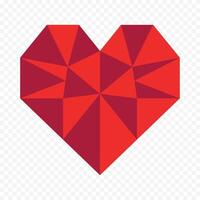 Red heart illustration design on white background vector