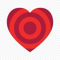 Red heart element design on white background vector