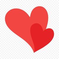 Red heart illustration isolated on the white background vector