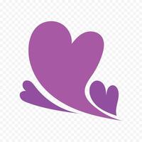 Purple heart isolated design on the white background vector