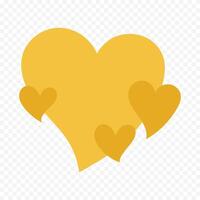 yellow heart element design vector