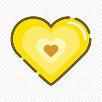 yellow heart isolated design on the white background vector