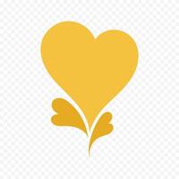 yellow heart element design on white vector