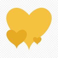 yellow heart element design on a white vector