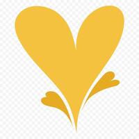 yellow heart element design on white background vector