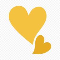 yellow heart element design on a white background vector