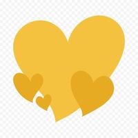 yellow heart element design on the white background vector