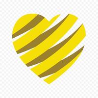 yellow heart element on the white background vector