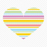Set Of Line Filled Pixelated Hearts on white background vector