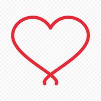 Red heart element on white background vector
